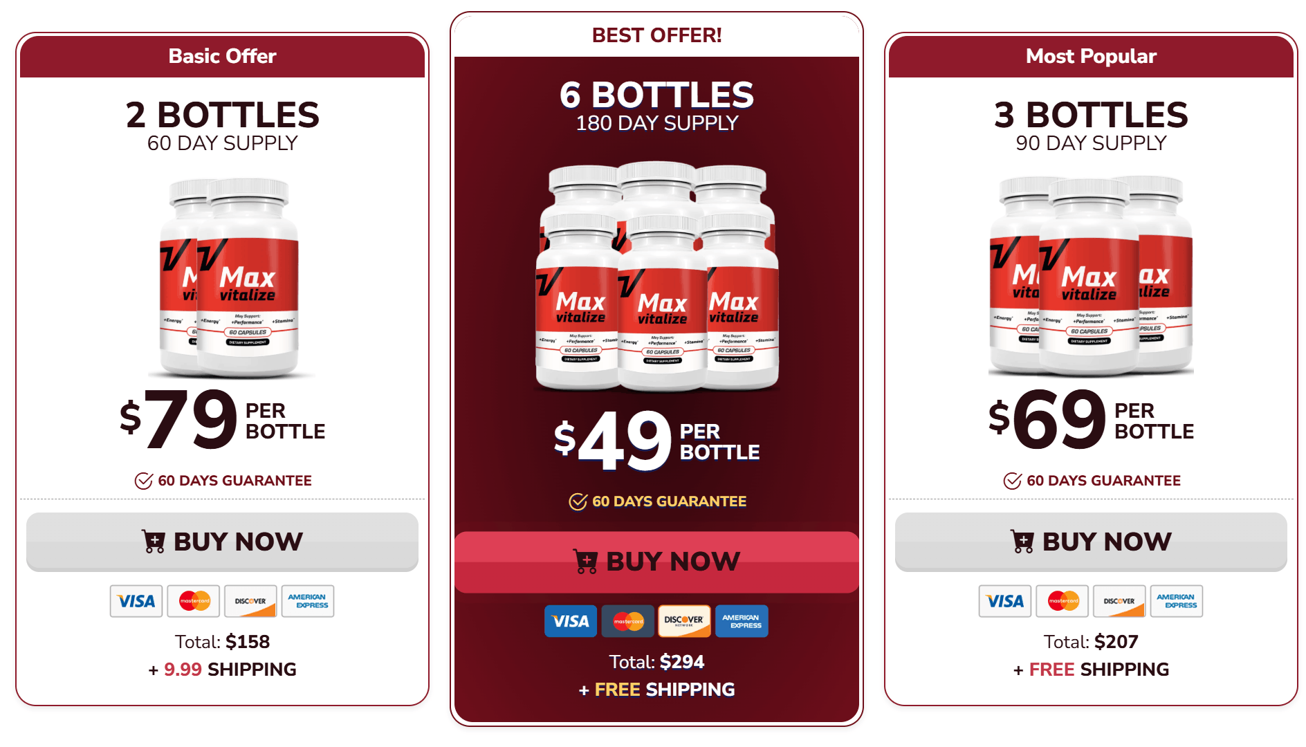 Max Vitalize Discount